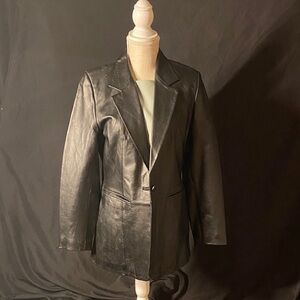 Denim and Co Black Leather Jacket